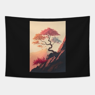 The Japanese Maple's Perch: A Pastel Oasis Tapestry