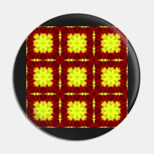 Red Yellow Chysanthemum Pattern Number 3 Yellow Squares Pin