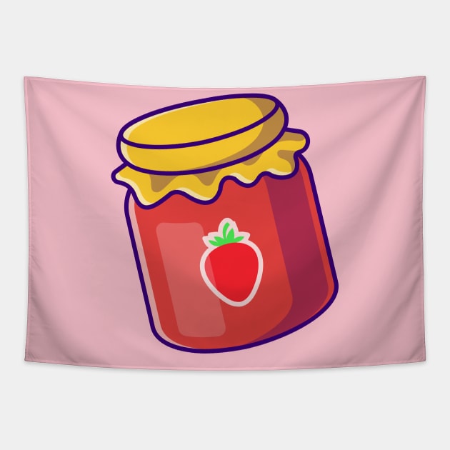 Strawberry Jam Cartoon Tapestry by Catalyst Labs