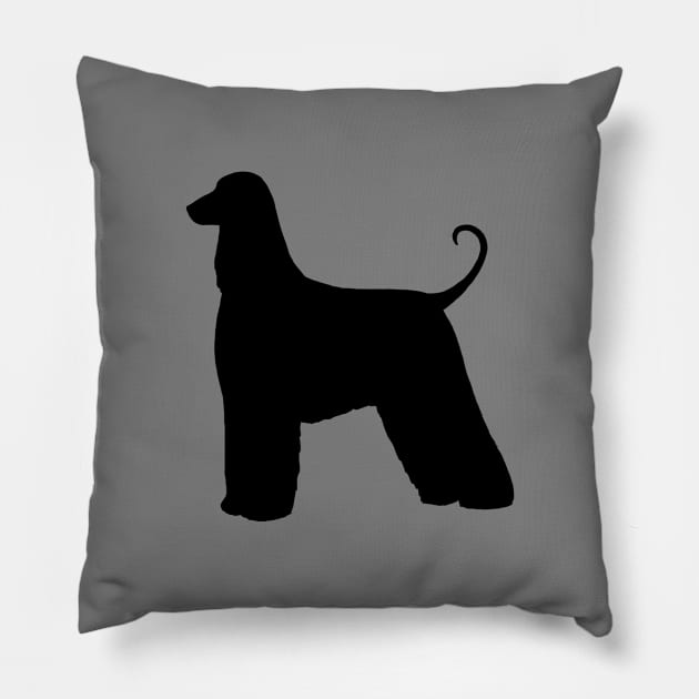 Afghan Hound Dog Breed Silhouette Pillow by Coffee Squirrel