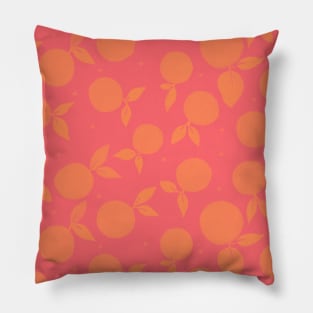 Tangerine pattern - coral and yellow Pillow