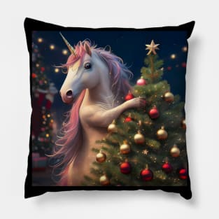 Unicorn Hugs Christmas Tree Pillow