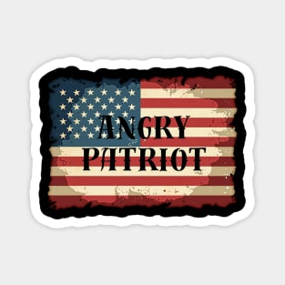 Angry Patriot: Distressed Stars & Stripes Magnet