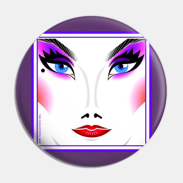 Elvira Makeup Pop Art Pin