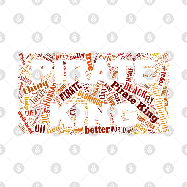 Gilbert & Sullivan - Pirates of Penzance - Pirate King Word Cloud by lyricalshirts