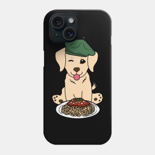 Dog eating Spaghetti - Golden Retriever Phone Case