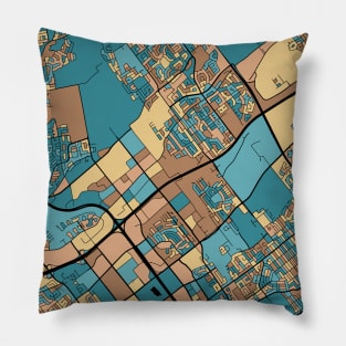 Laval Map Pattern in Mid Century Pastel Pillow