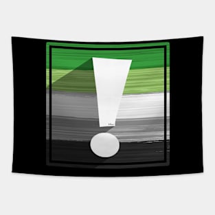 Aromantic Pride Flag Exclamation Point Tapestry