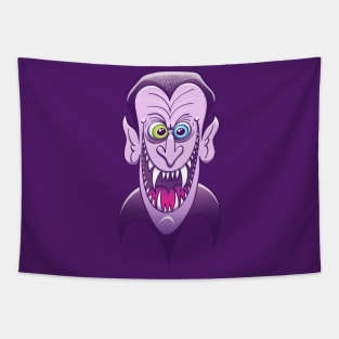 Evil Dracula laughing maliciously Tapestry