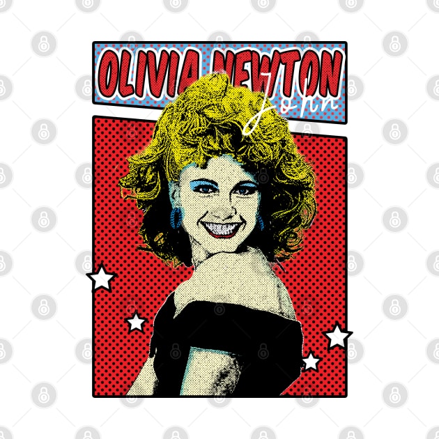 Olivia Newton John Pop Art Comic Style by Flasher