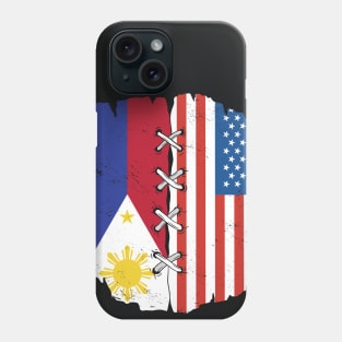 Filipino American Pride with US and Philippines Flag Phone Case