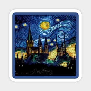 Starry Night Wizarding School Van Gogh Magnet