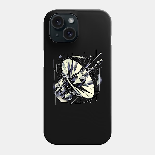 Abstract Cosmic Array | Geometric Satellite Dish Tee | Stellar Exploration Phone Case by Graphic Wonders Emporium