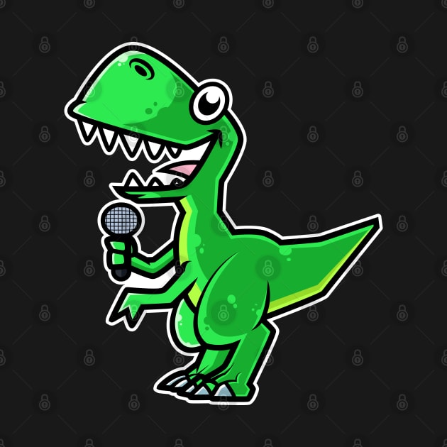 Dinosaur Sing Karaoke Kids Kawaii Neko Anime design by theodoros20