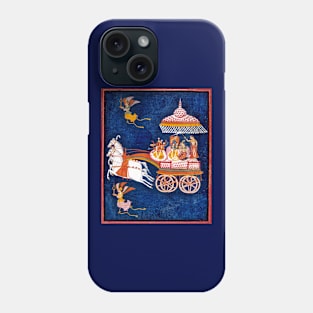 Krishna & Rukmini in a Celestial Chariot Driven by Ganesha Phone Case