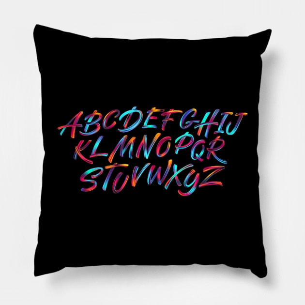 Neon Alphabet Pillow by DaduShop