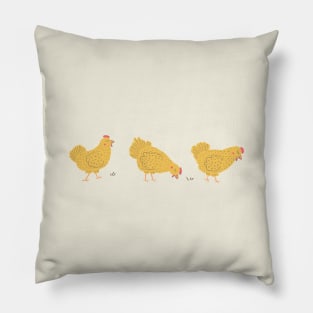 Hens on a Walk Pillow