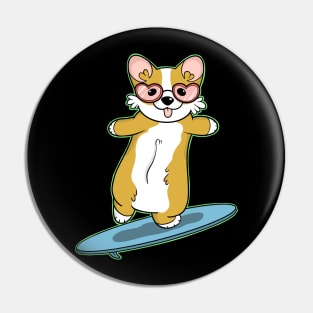 Corgi Surfer Pin