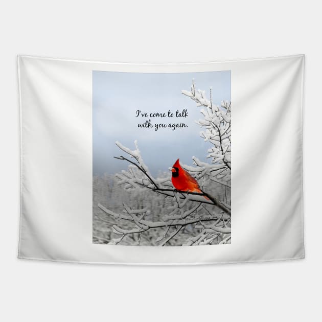 Red Cardinal Bird Photography Tapestry by FlowerPower4U