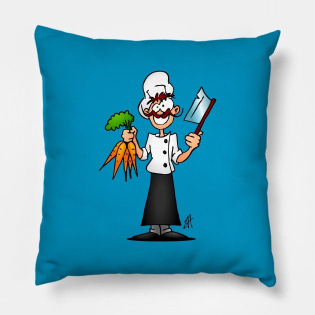 The vegetarian chef Pillow by Cardvibes