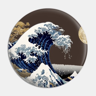 Aesthetic Japanese Art Wave Pin