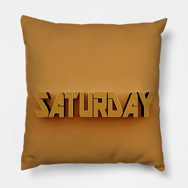 3D Text - Saturday Pillow by Russell102