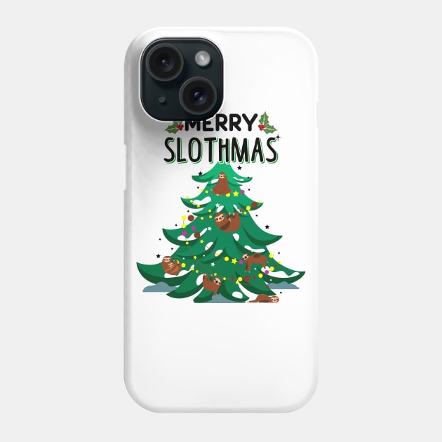 Merry Slothmas Ugly Christmas Sweatshirt Phone Case by KsuAnn