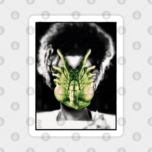 Bride of Frankenstein with Alien Hugger Magnet by OrionLodubyal