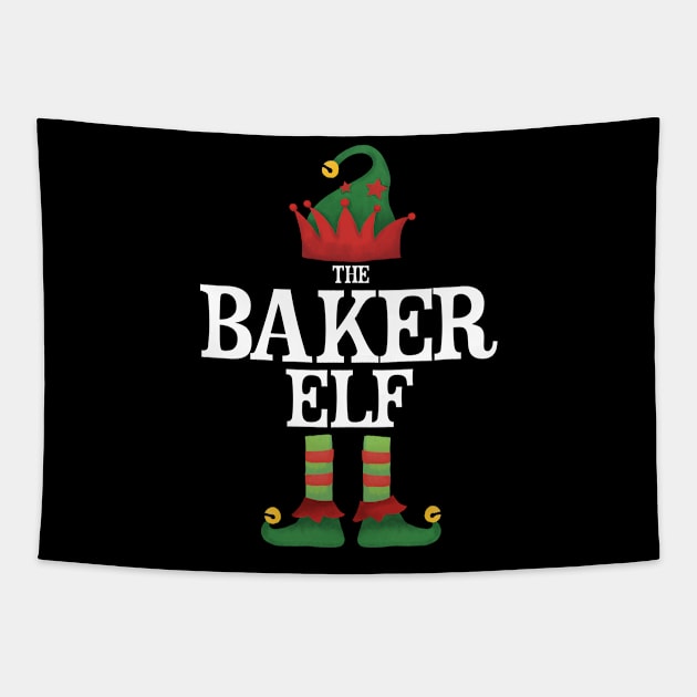 Baker Elf Matching Family Group Christmas Party Pajamas Tapestry by uglygiftideas