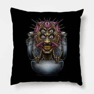 Horror toilet Monster #40 Pillow