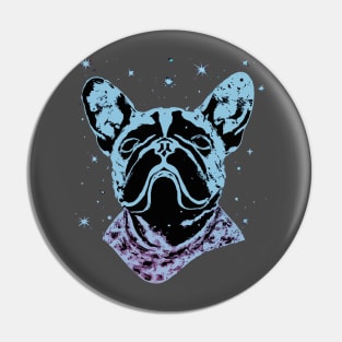 Cute French Bulldog Chalk Drawing Artwork Pin