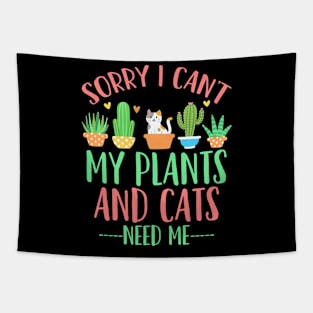 Plants Cat Gardener Tapestry