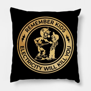 Vintage Remember Black Pillow