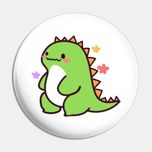 Kawaii cute green dino Pin