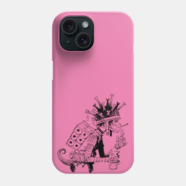 Covid Girl - line only Phone Case by JimBryson