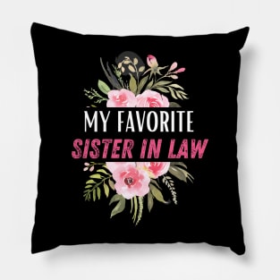 World's best sister-in-law sister in law shirts cute with flowers Pillow