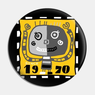 retro robot Pin