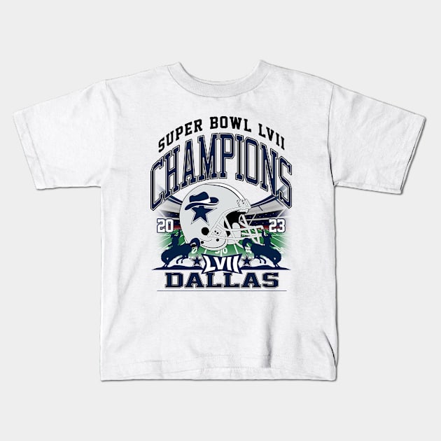 Dallas Super Bowl Champions 2023 v2 - Dallas Cowboys - Kids T-Shirt