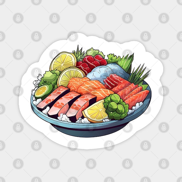 Sashimi dreams do come true Magnet by Pixel Poetry