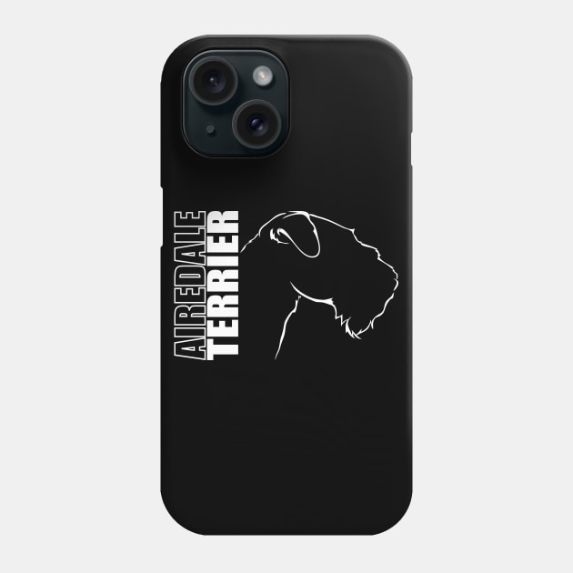 Airedale Terrier profile dog lover gift Phone Case by wilsigns