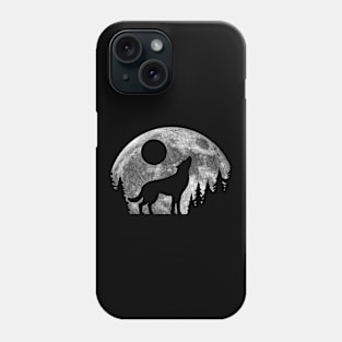 Wolf And Forest On Moon Phone Case