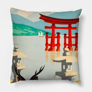 Japan Vintage Travel Poster 1935 Pillow