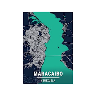 Maracaibo Blue Dark Color City Map T-Shirt