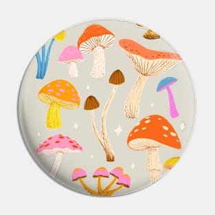 Colorful Mushrooms Pin