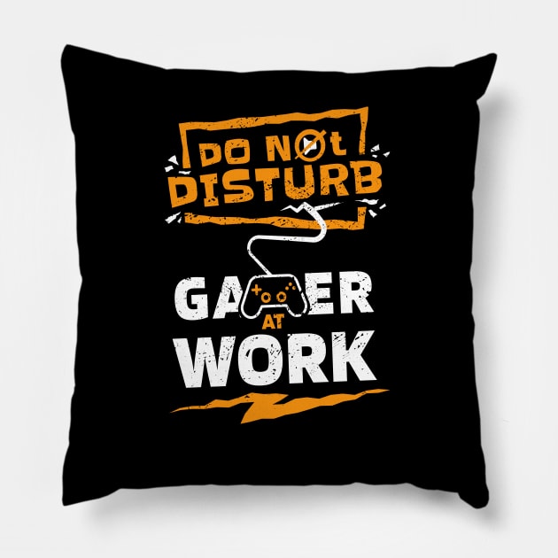 Do Not Disturb, Gamer at Work // Funny Gamer Life Pillow by SLAG_Creative