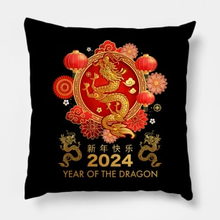 Chinese New Year 2024 Year of the Dragon Happy New Year 2024 Pillow