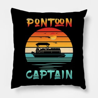 Funny Pontoon Captain Retro Vintage Style Pontoon Boat Pillow