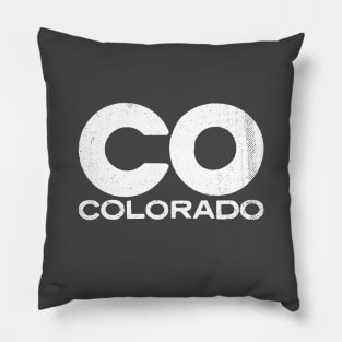 CO Colorado State Vintage Typography Pillow