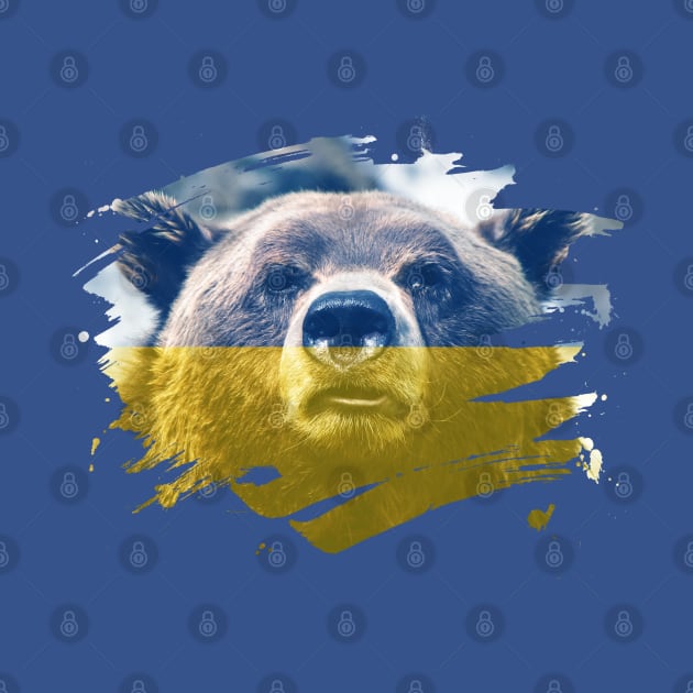 Ukraine Flag & Bear - Ukrainian Pride Design by Family Heritage Gifts