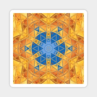 Mosaic Mandala Orange and Blue Magnet